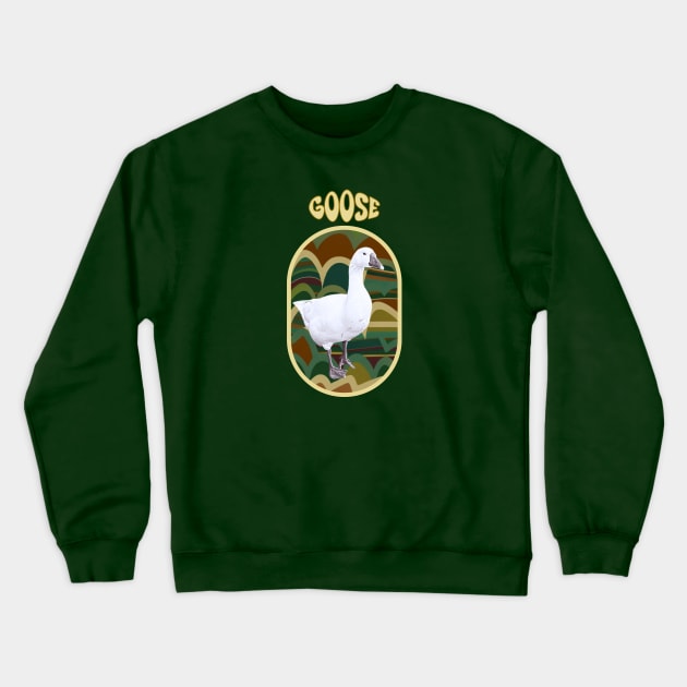 Goose on retro backround Crewneck Sweatshirt by happygreen